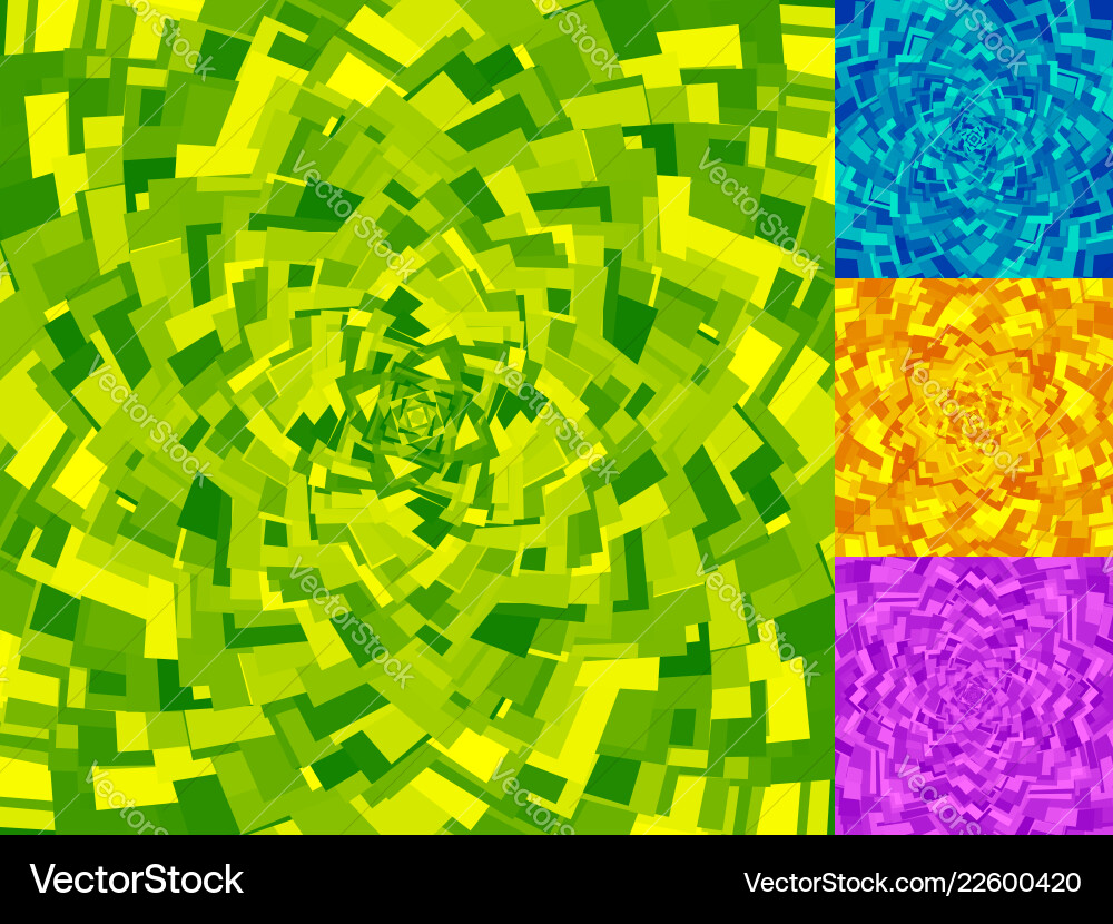 Irregular spirals made of squares rotating Irregular spirals made of squares rotating vector image