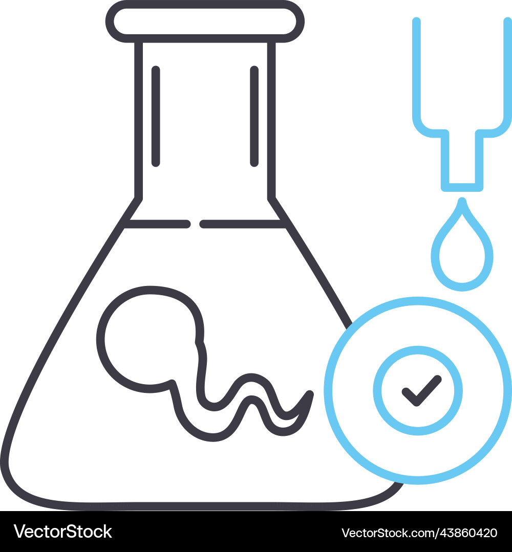 Lab test line icon outline symbol Lab test line icon outline symbol vector image