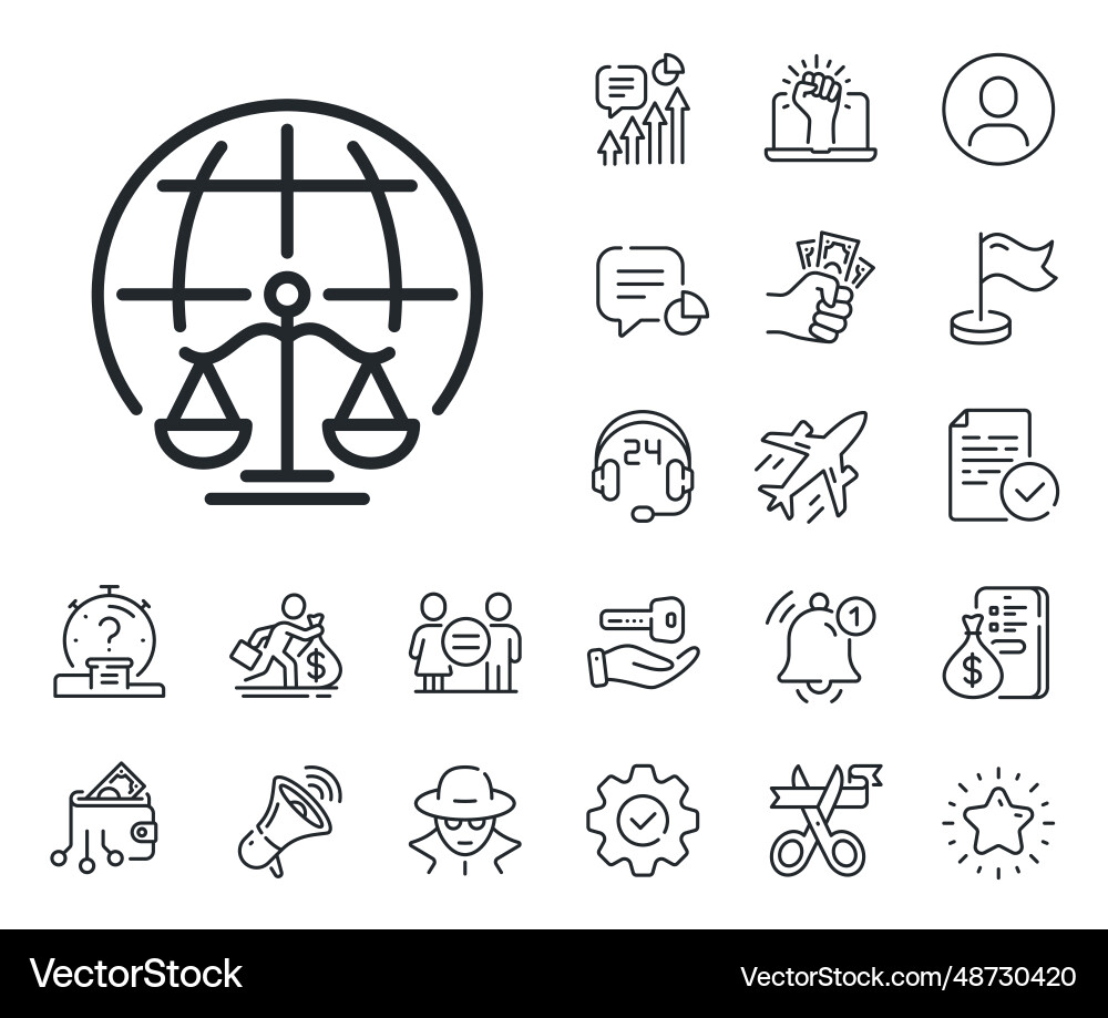 Magistrates court line icon justice scales sign Magistrates court line icon justice scales sign vector image