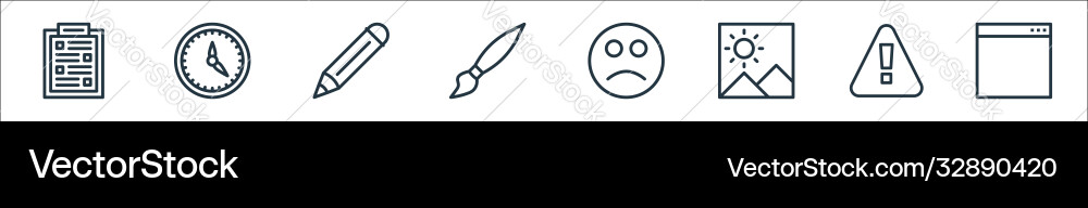 Miscellaneous line icons linear set quality Miscellaneous line icons linear set quality vector image