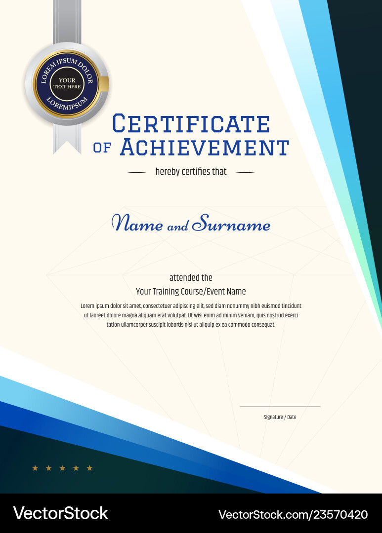 Modern certificate template with elegant border Vector Image