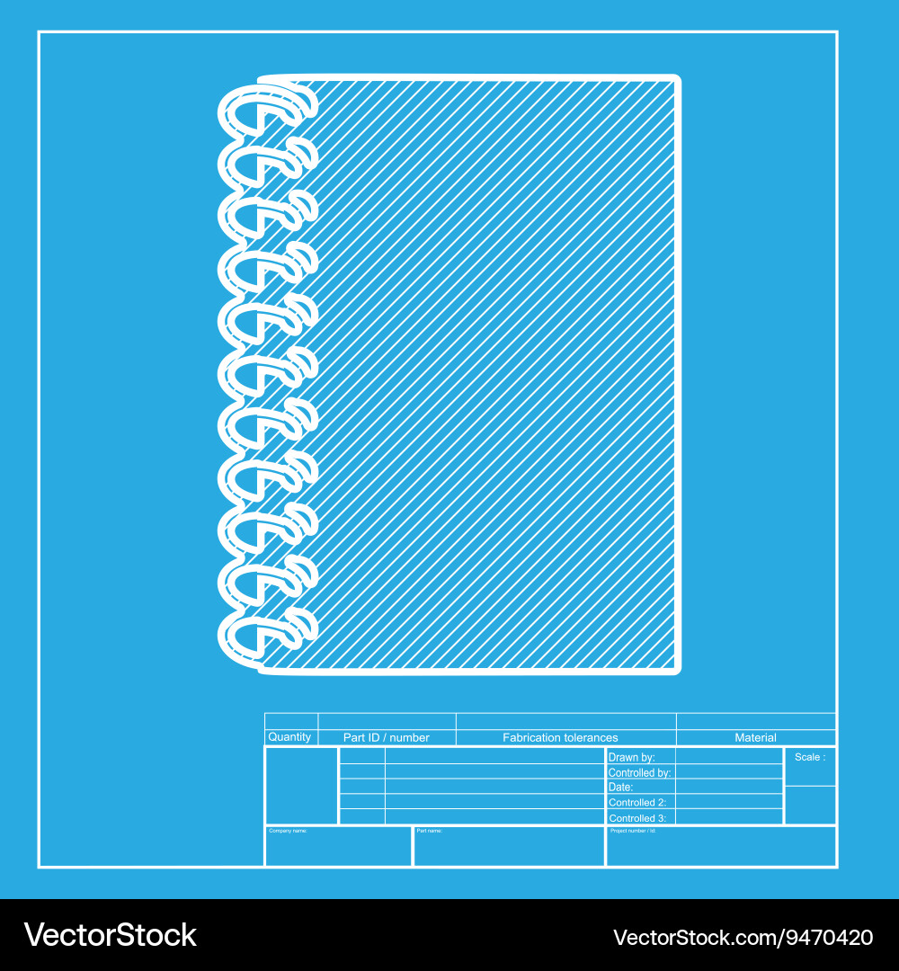 Notebook simple sign white section of icon vector image