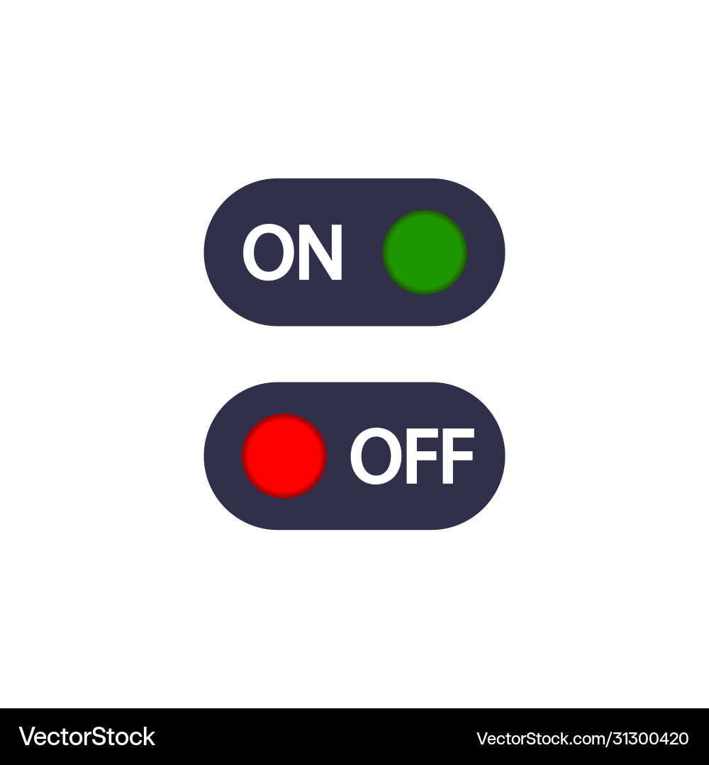 On off toggle switch buttons icon isolated On off toggle switch buttons icon isolated vector image