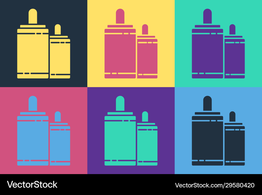 Pop art firework icon isolated on color background Vector Image