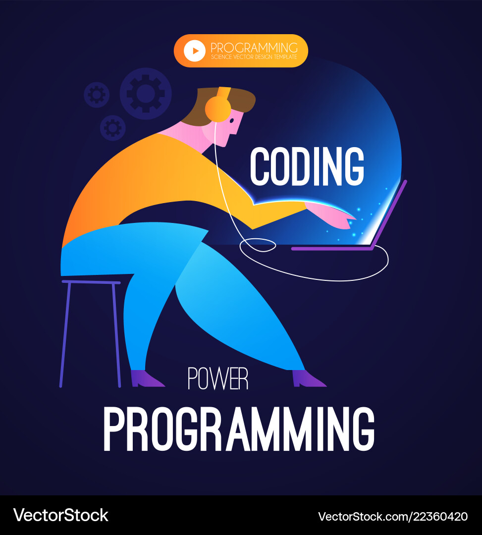 Programmieren von Programmierprogrammen an der Arbeit Programmieren von Programmierprogrammen an der Arbeit Vektorbild