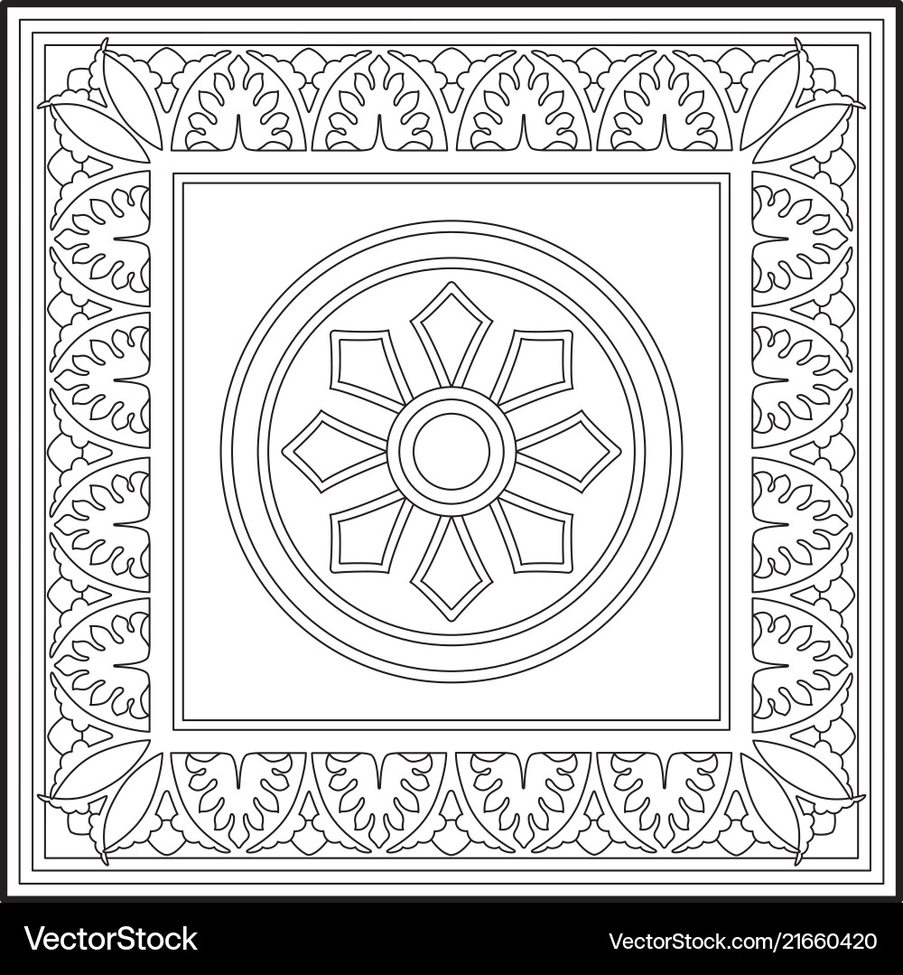 Rectangle with circular pattern vector image