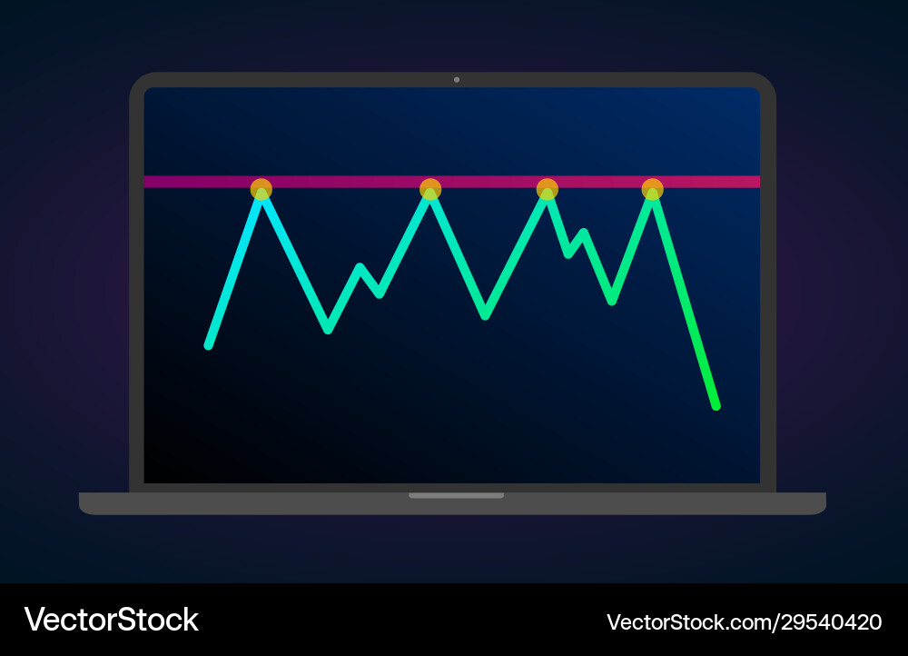 Resistance line level flat icon - chart pattern vector image
