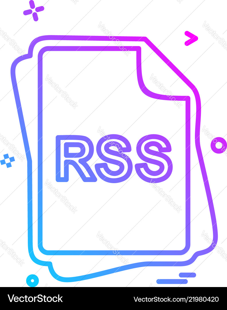 Rss file type icon design Rss file type icon design vector image