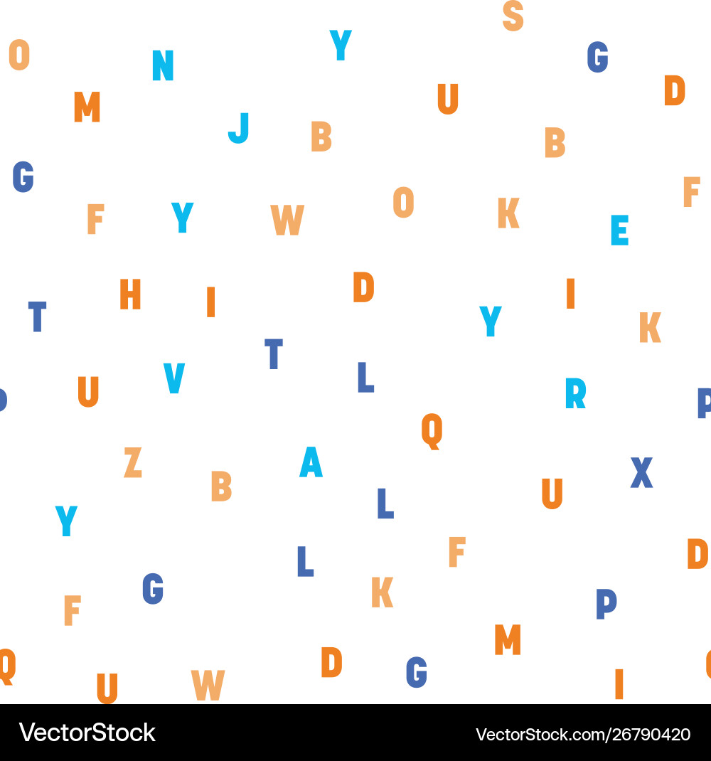 Seamless pattern colorful letters random order Seamless pattern colorful letters random order vector image