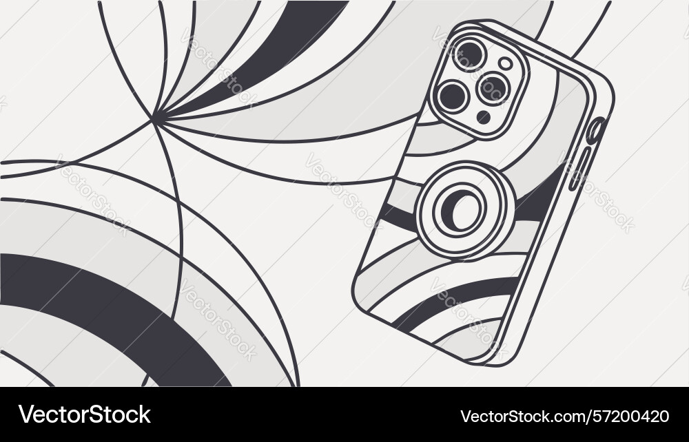 Smartphone with abstract design elements vector image
