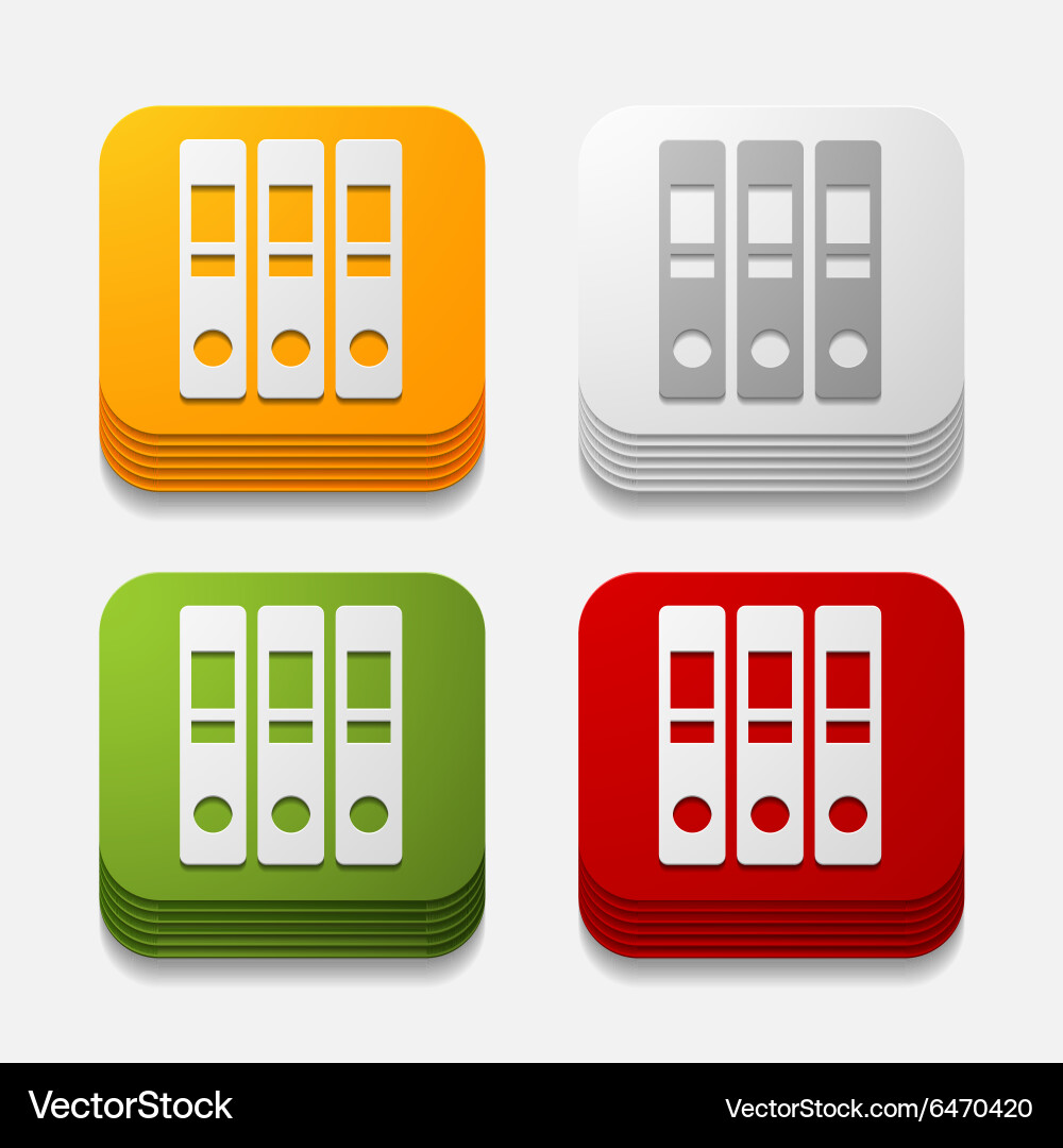 Square button folder Vector Image