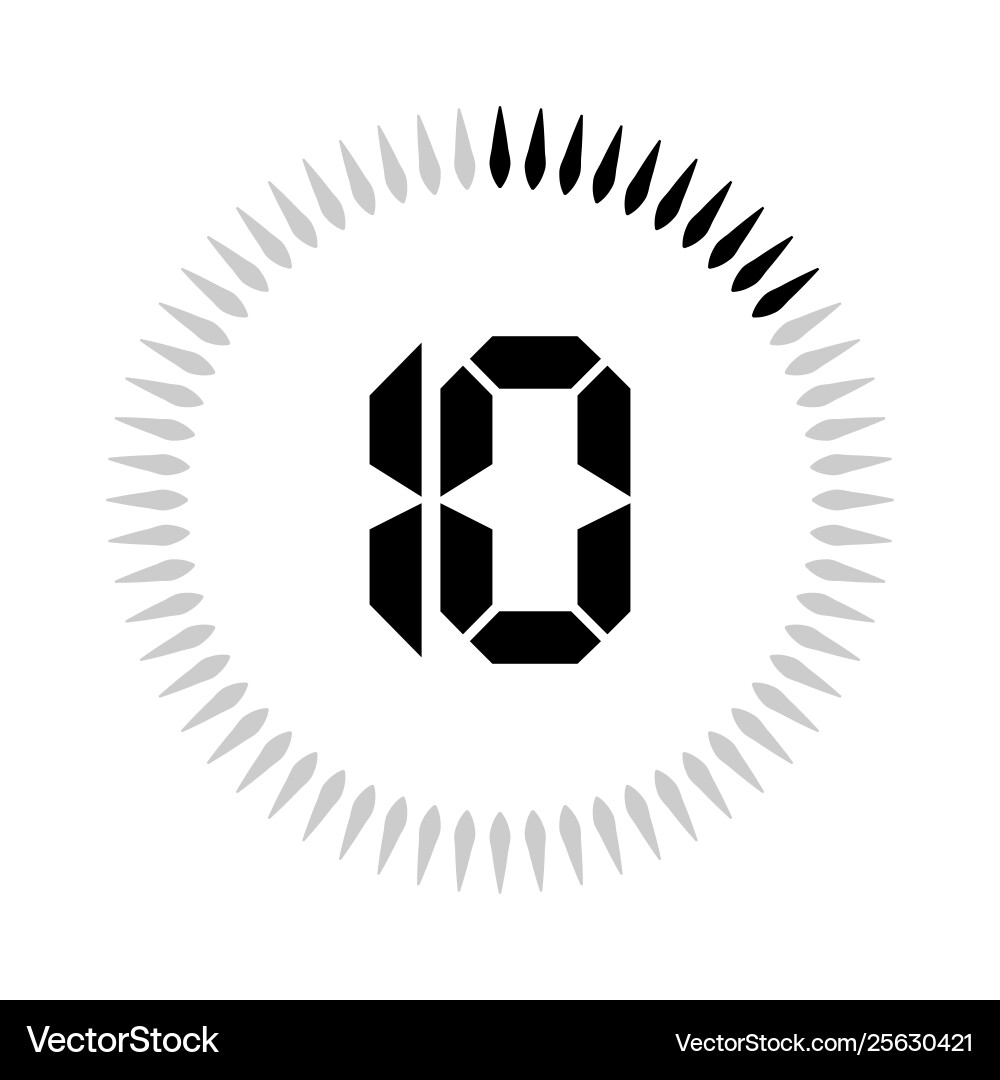 10 minutes or seconds timer vector image