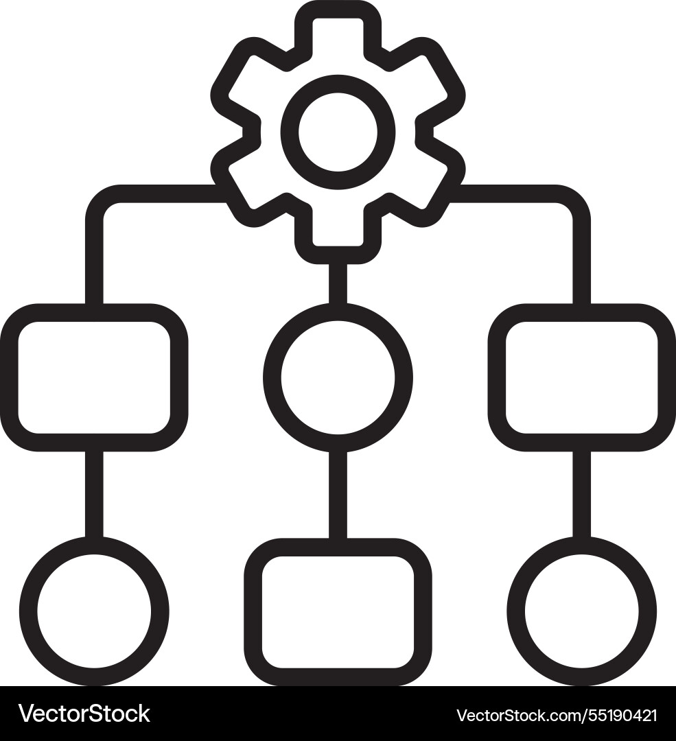 Algorithm Linie Icon Design vektorbild