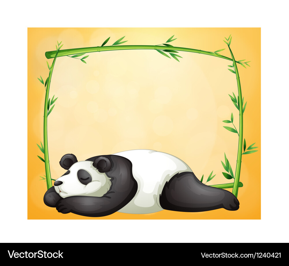 An empty frame and the sleeping panda Vector Image
