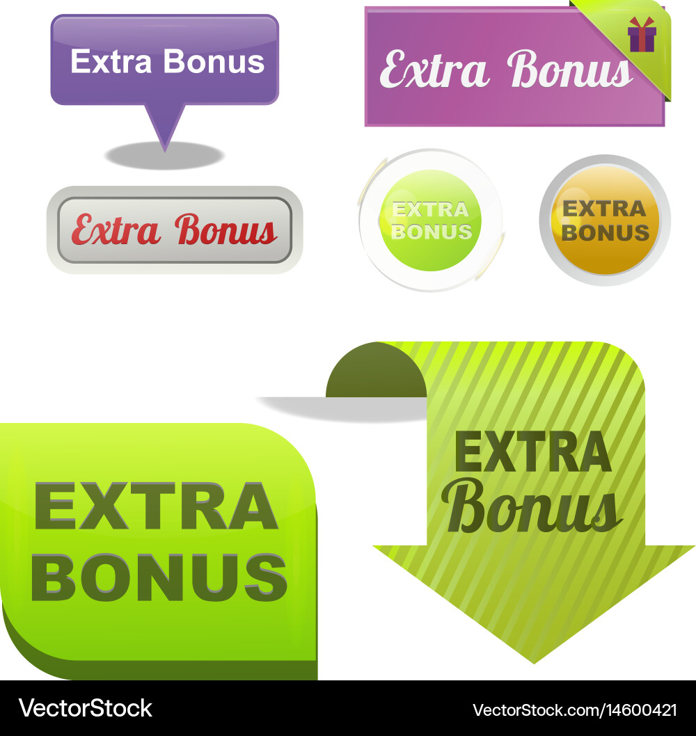 Bunte Website zusätzliche Bonus-Tasten Design Vektorbild