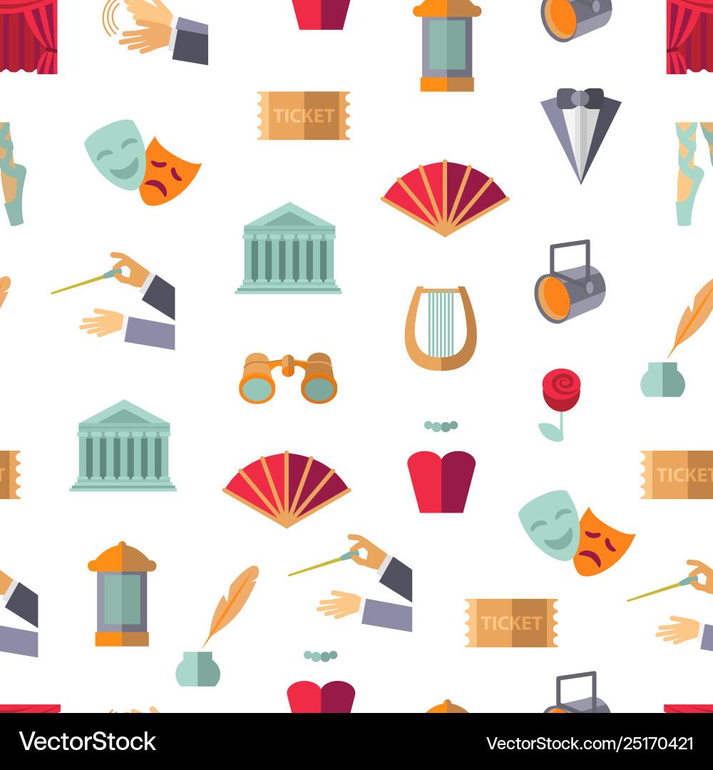 Cartoon theatre acting performance seamless Cartoon theatre acting performance seamless vector image