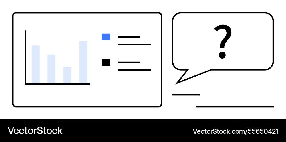 Data analysis and presentation with bar chart Data analysis and presentation with bar chart vector image
