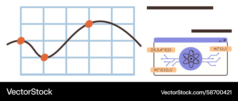 Data Analysis & Atomic Structure Vector Image