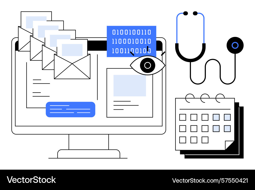 Digital communication and organization tools Digital communication and organization tools Vector Image