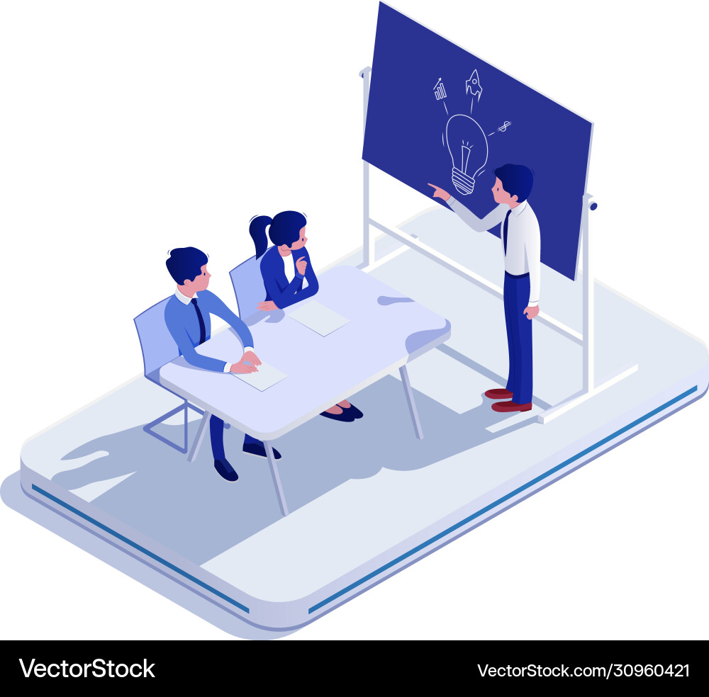 Discussion business idea and startup process Vector Image