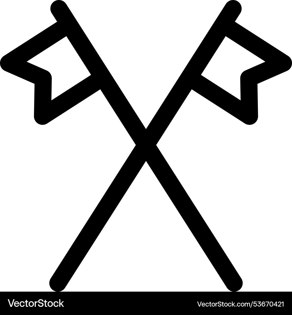 Flag icon thin linear style design isolated Vector Image