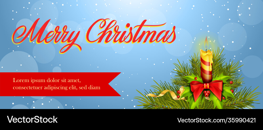 Frohe Weihnachten Banner Design Brennkerze Frohe Weihnachten Banner Design Brennkerze vektorbild
