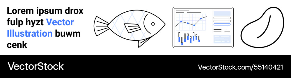 Geometric fish statistical report and abstract Geometric fish statistical report and abstract vector image