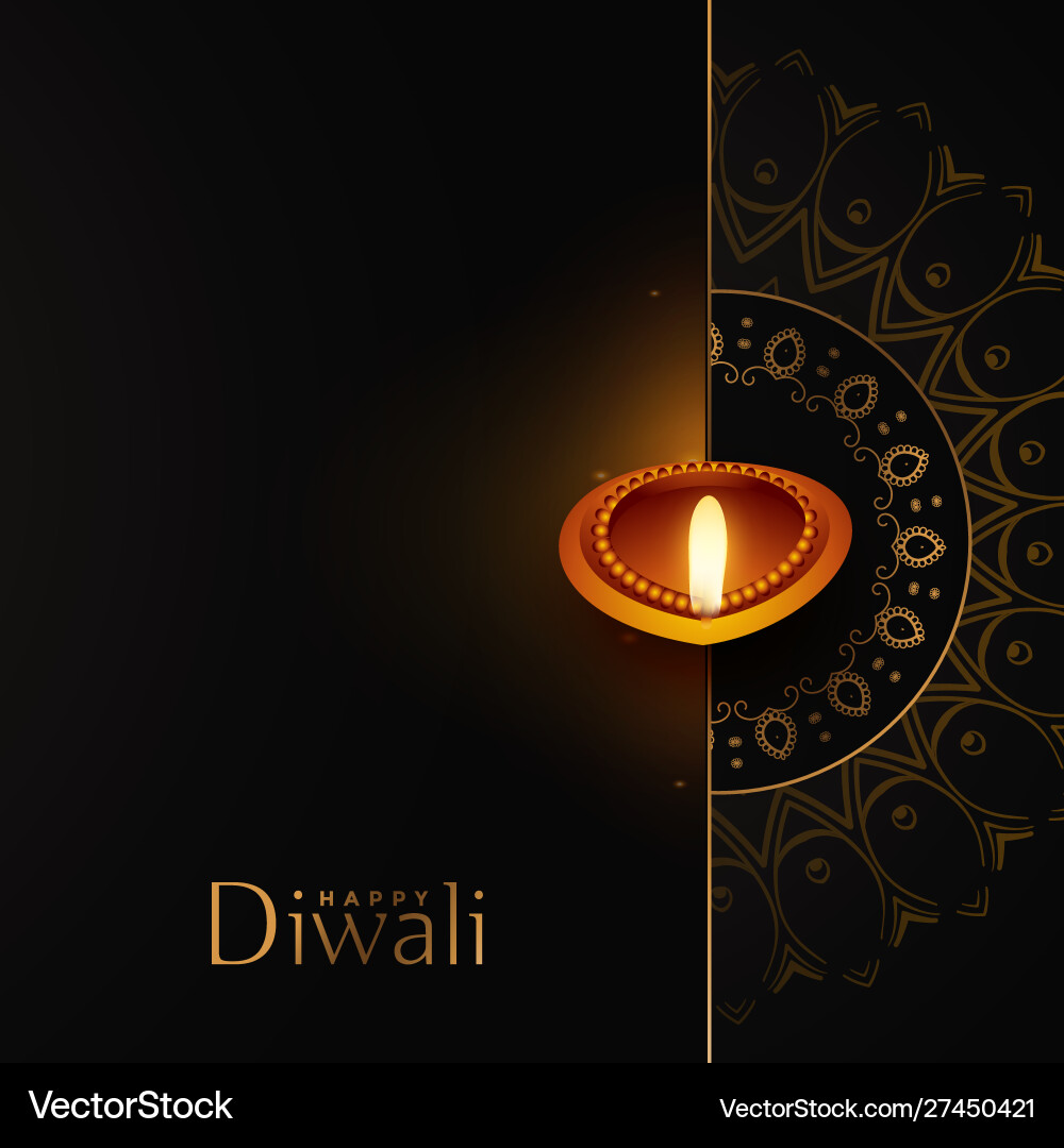 Happy diwali black and gold background design Happy diwali black and gold background design vector image