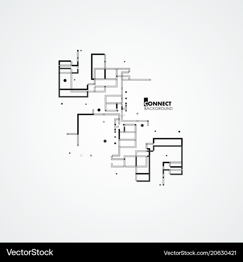Line square circle elements vector image