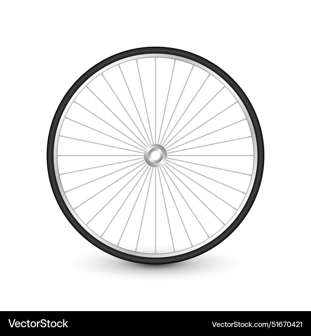 Realistic 3d bicycle wheel bike rubber tire Realistic 3d bicycle wheel bike rubber tire vector image