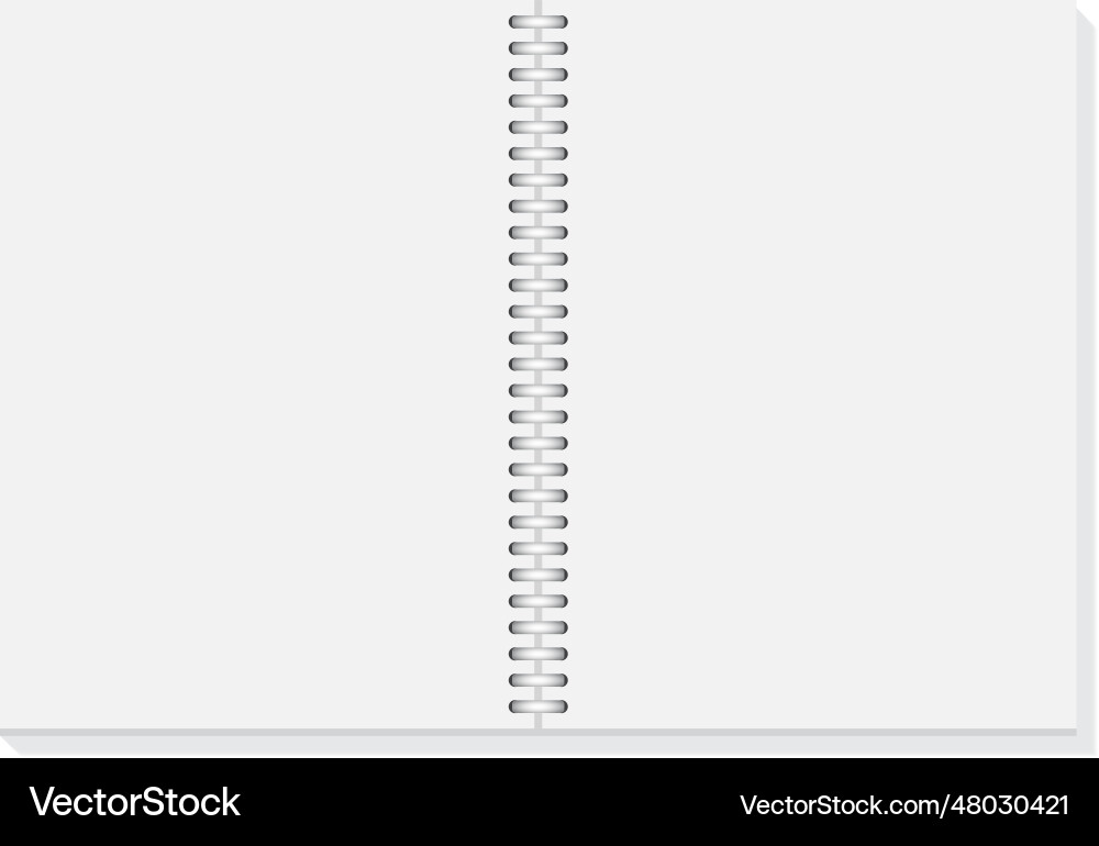 Realistic opened notebook vertical blank copybook Realistic opened notebook vertical blank copybook Vector Image
