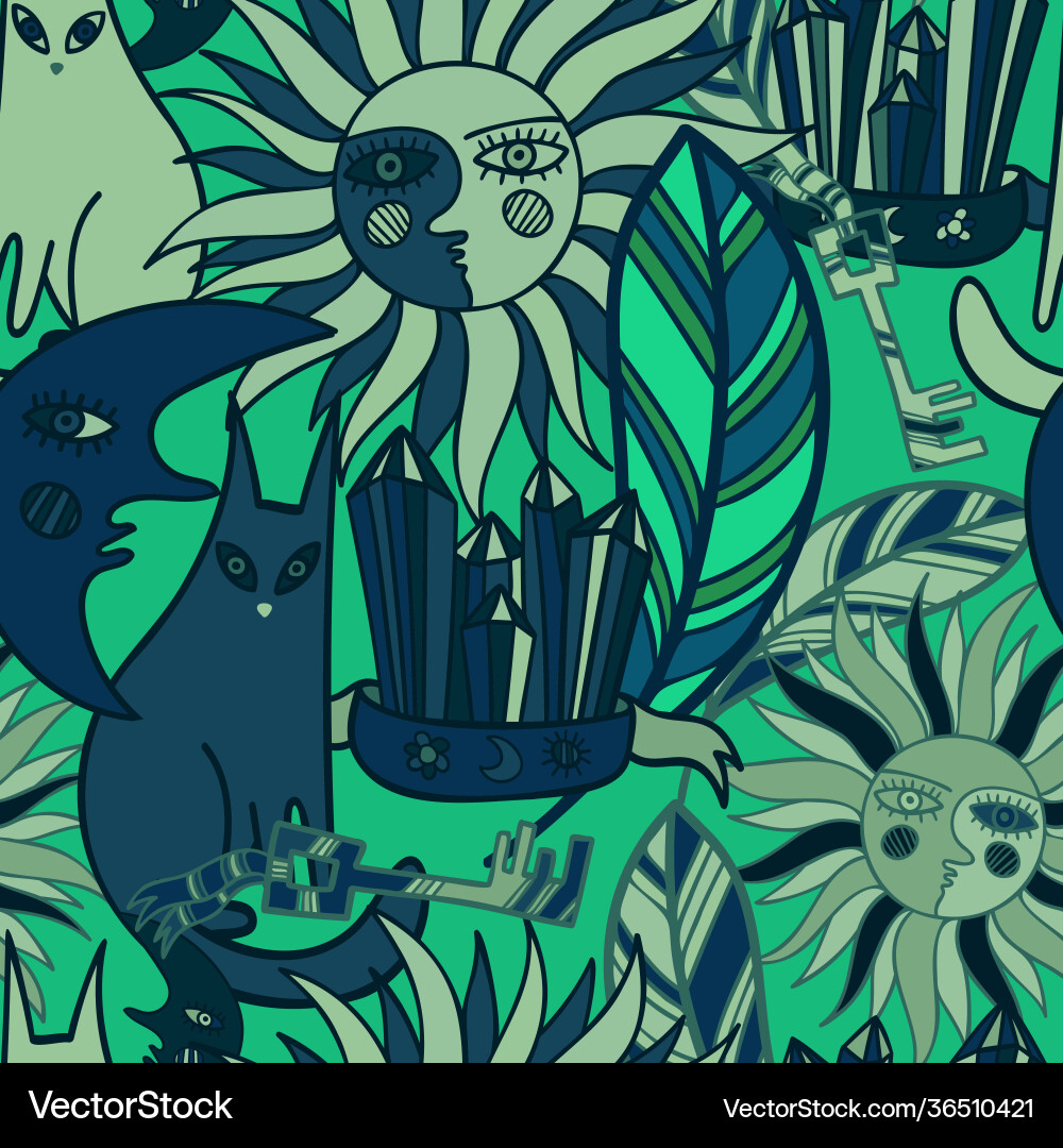Seamless colorful pattern witchery Seamless colorful pattern witchery Vector Image