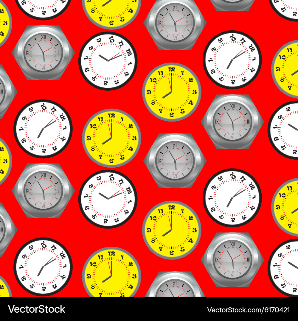 Seamless pattern clock Vector Image