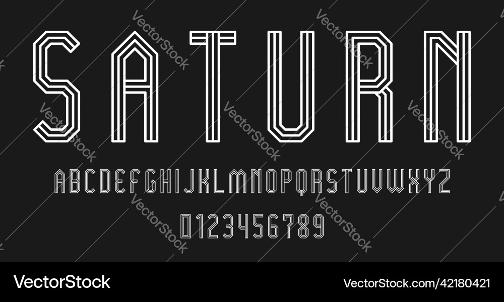 Set of alphabets font letters and numbers Set of alphabets font letters and numbers vector image