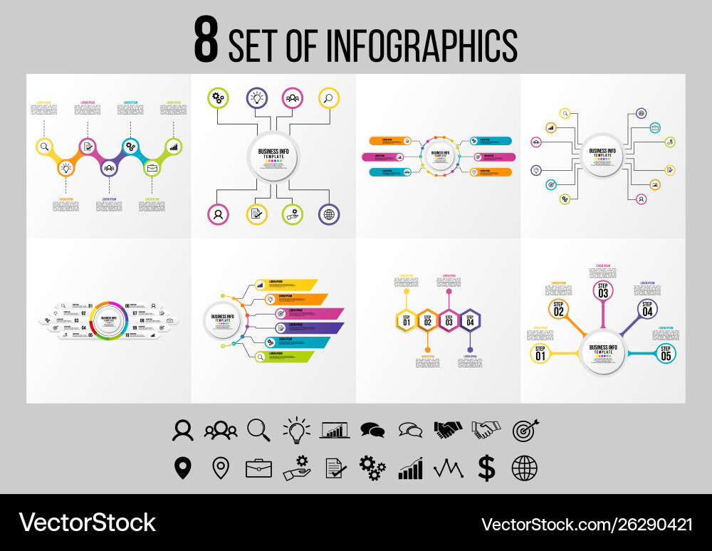 Set of infographics elements design template Set of infographics elements design template Vector Image