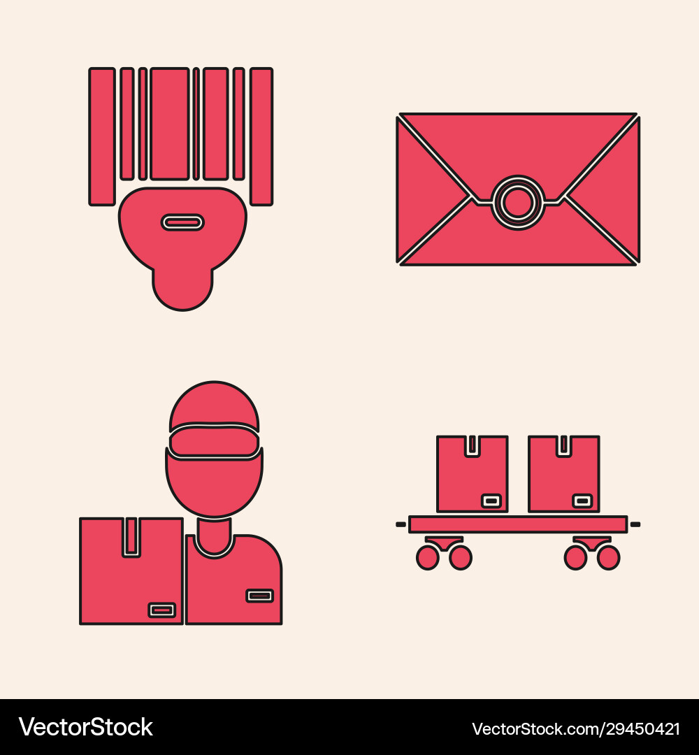 Set railway carriage scanner scanning bar code Set railway carriage scanner scanning bar code vector image
