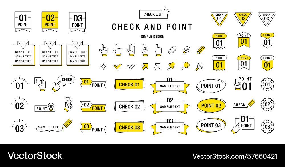 Simple check and point checkmarks pointer Simple check and point checkmarks pointer vector image