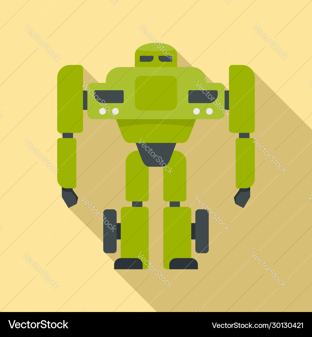 Super robot transformer icon flat style Super robot transformer icon flat style vector image