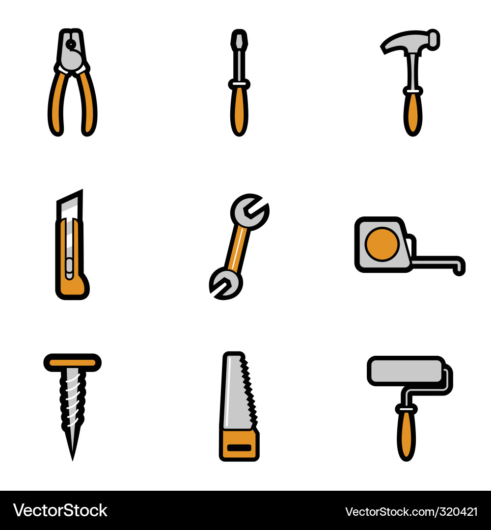 Tool Set Icon Collection vector image