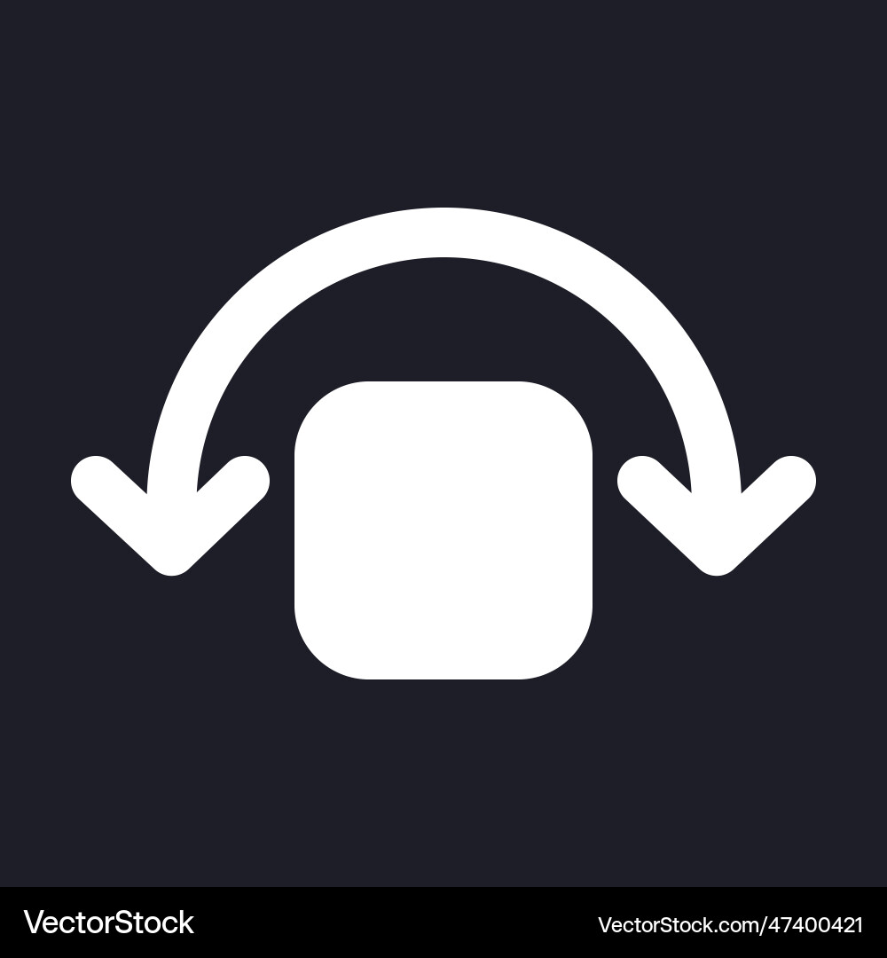 Wobble animation white pixel perfect solid ui icon Wobble animation white pixel perfect solid ui icon Vector Image