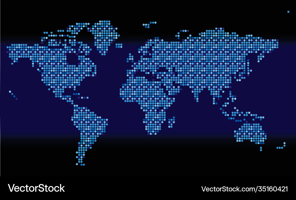 World map digital model simulation Vector Image
