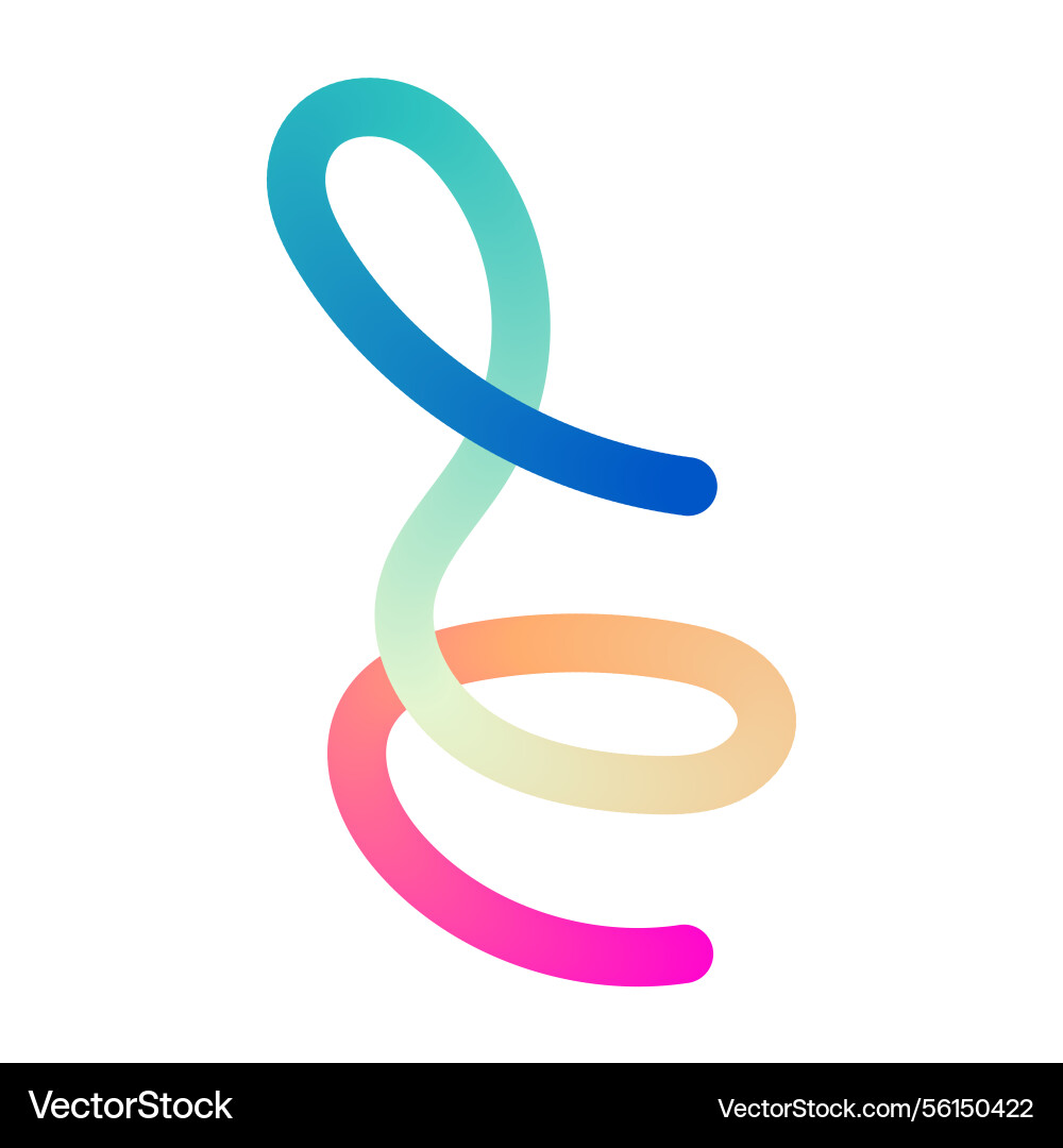Abstract wavy gradient lines with fluid ribbon Abstract wavy gradient lines with fluid ribbon Vector Image