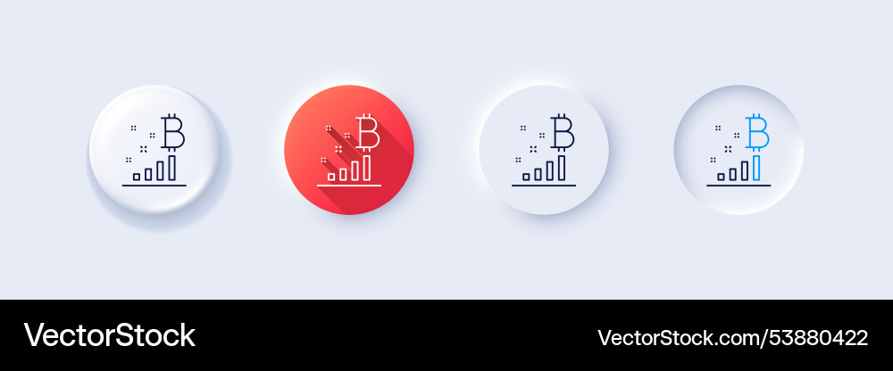 Bitcoin graph line icon cryptocurrency analytics Vector Image