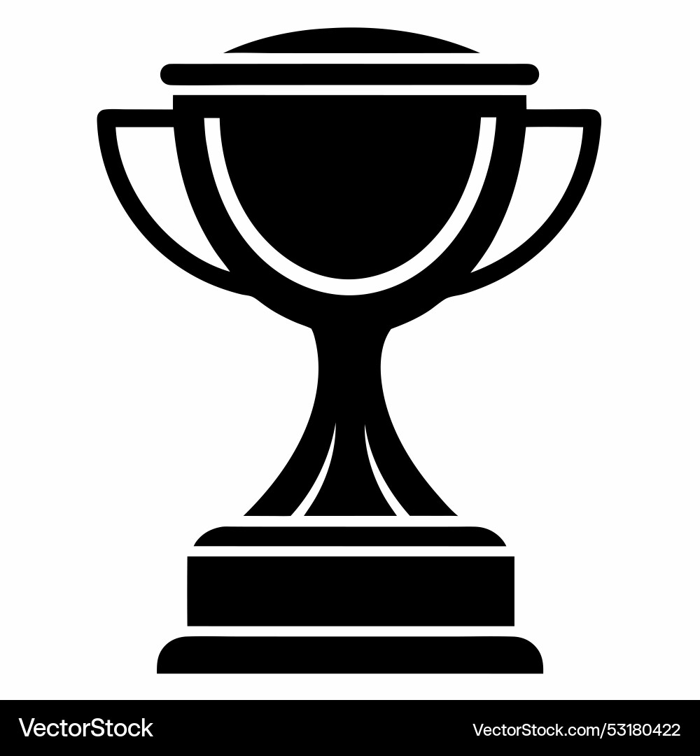 Black silhouette trophy icon Black silhouette trophy icon Vector Image