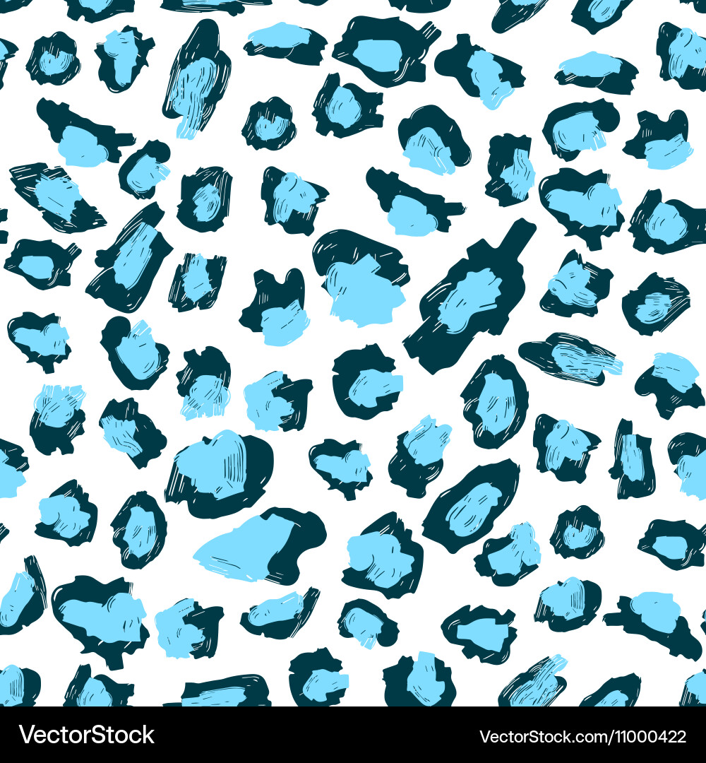 Blue Leopard Print Pattern vector image