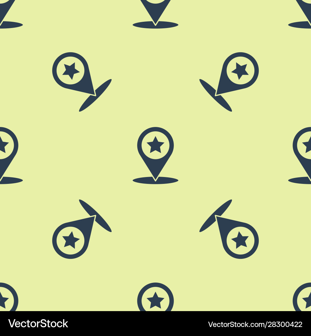 Blue map pointer with star icon isolated seamless Blue map pointer with star icon isolated seamless Vector Image