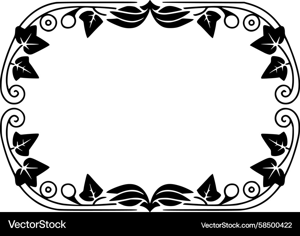 Botanical Scroll Frame Vector Image