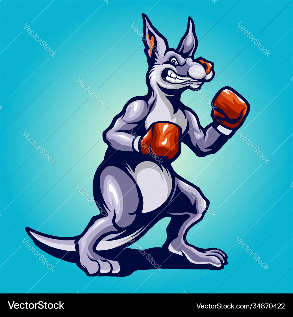 Boxing Kangaroo Mascot Vector Image