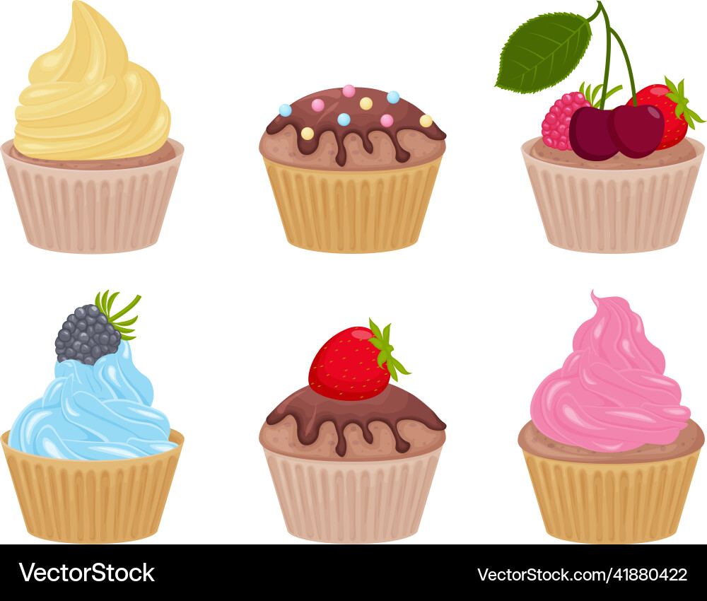 Cakes a set of different triangular Cakes a set of different triangular Vector Image