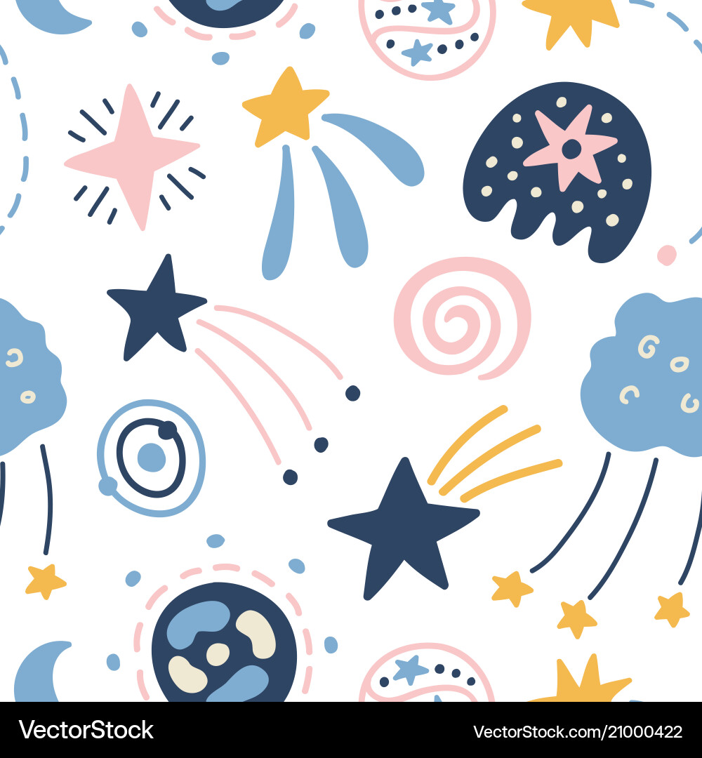 Childish Space Pattern vector image